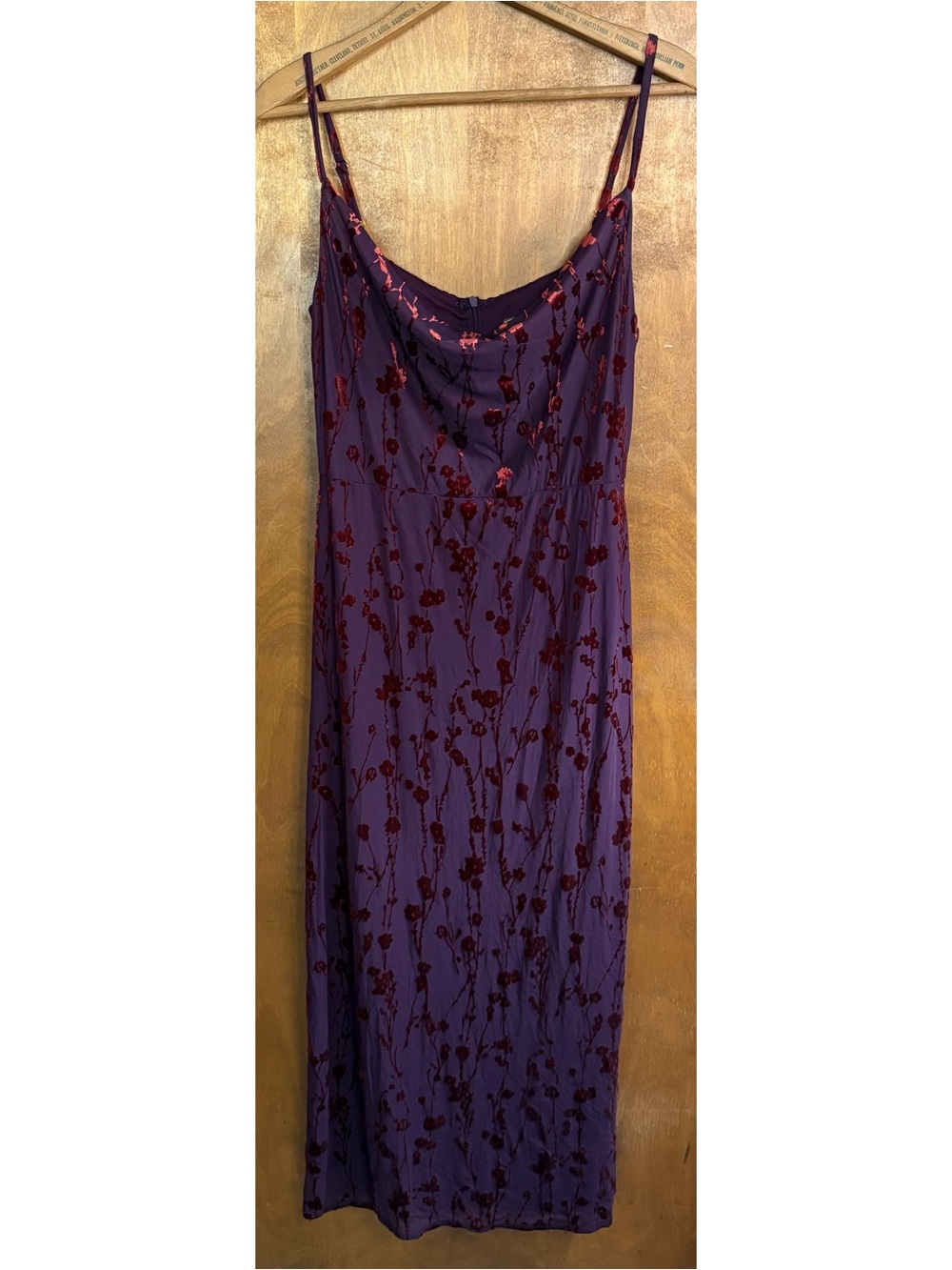 Witchy Purple Burgundy Floral Velvet Maxi Dress Cowl Neck Goth Formal Wedding 10